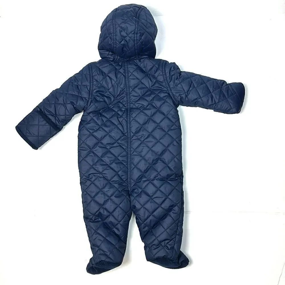 Ralph Lauren Quilted Navy Blue
Baby Boy Bunting Snowsuit Hooded Size 6M - Picture 2 of 13